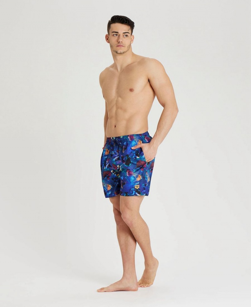 Arena Allover Print Beach Kurze Hose Schwarz Mehrfarbig | XUX66E-614