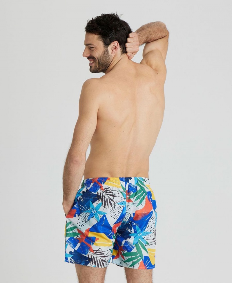 Arena Allover Print Beach Kurze Hose Weiß Mehrfarbig | DVZ23Q-706