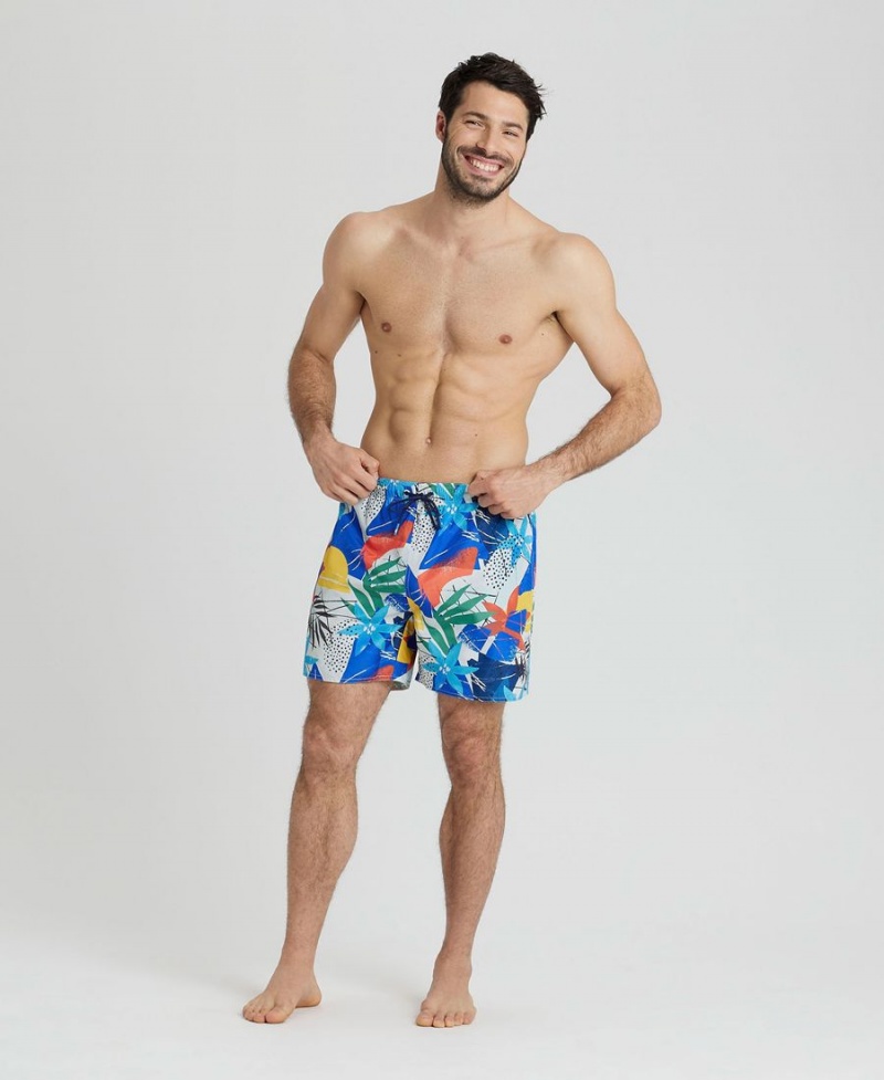 Arena Allover Print Beach Kurze Hose Weiß Mehrfarbig | DVZ23Q-706