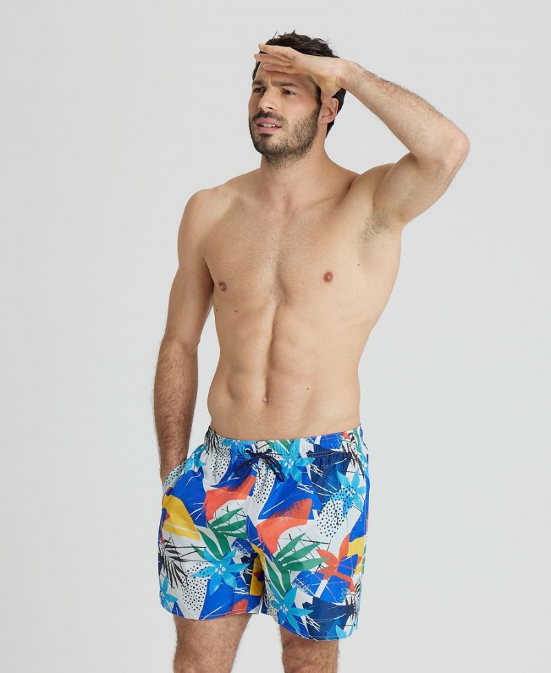 Arena Allover Print Beach Kurze Hose Weiß Mehrfarbig | DVZ23Q-706