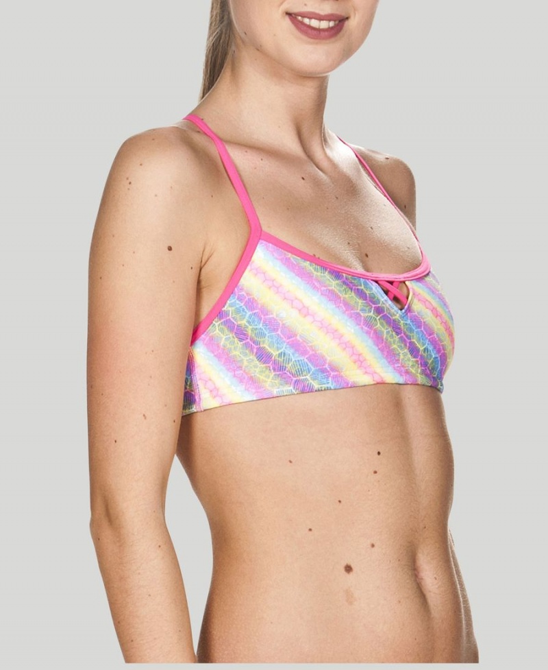 Arena BE Bandeau Bikinioberteil Rosa Mehrfarbig | ZWB15D-379