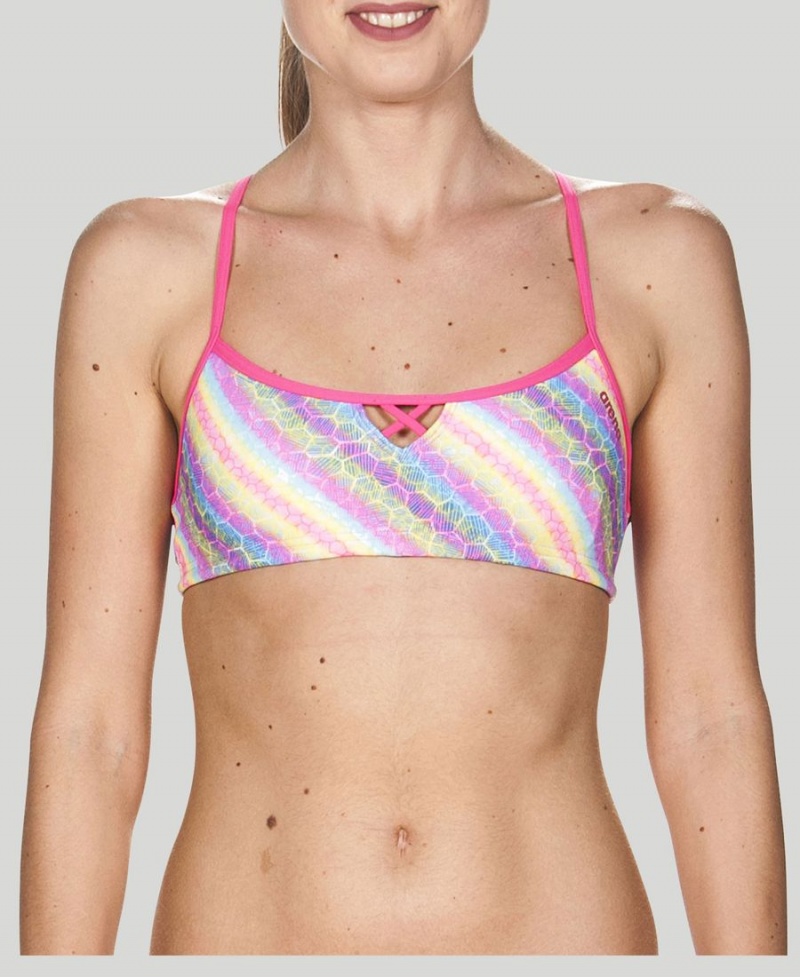 Arena BE Bandeau Bikinioberteil Rosa Mehrfarbig | ZWB15D-379