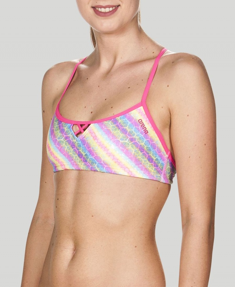 Arena BE Bandeau Bikinioberteil Rosa Mehrfarbig | ZWB15D-379