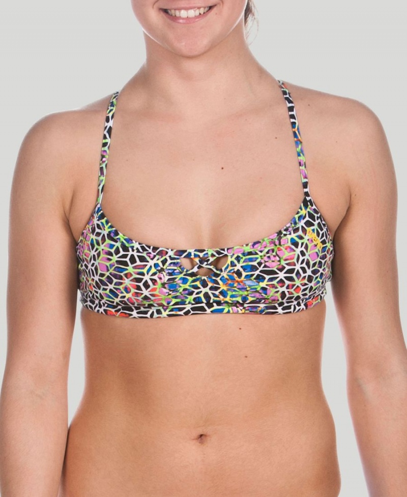 Arena BE Bandeau Bikinioberteil Schwarz Mehrfarbig | DEO31R-610