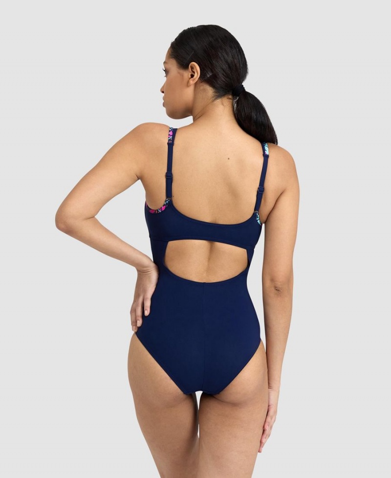 Arena BodyLift Francy Panel Riemen Back Badeanzug Navy | FNK70F-505