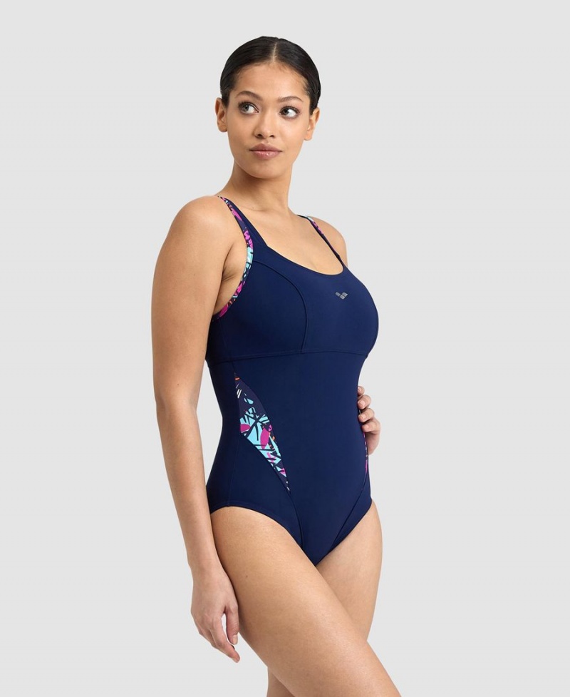 Arena BodyLift Francy Panel Riemen Back Badeanzug Navy | FNK70F-505