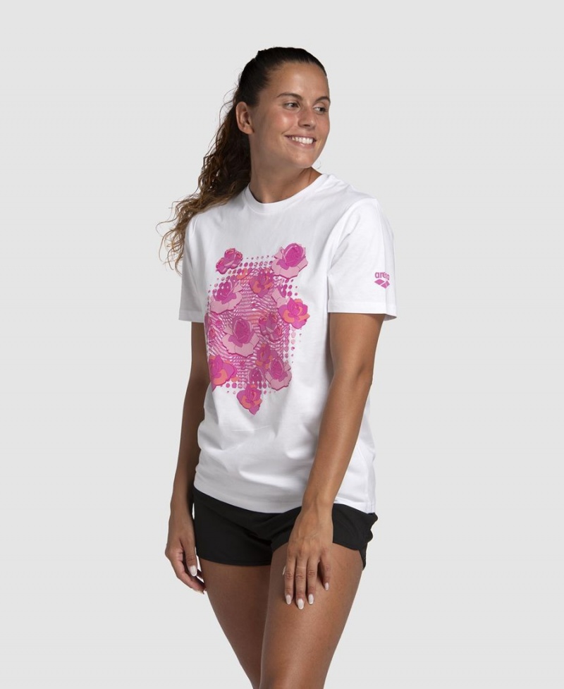 Arena Breast Cancer Awareness Kollektion T-Shirt Weiß Rosa | MLN17S-000