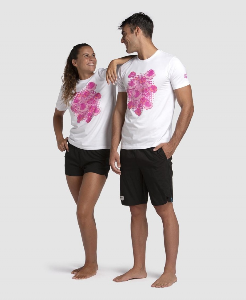 Arena Breast Cancer Awareness Kollektion T-Shirt Weiß Rosa | MLN17S-000