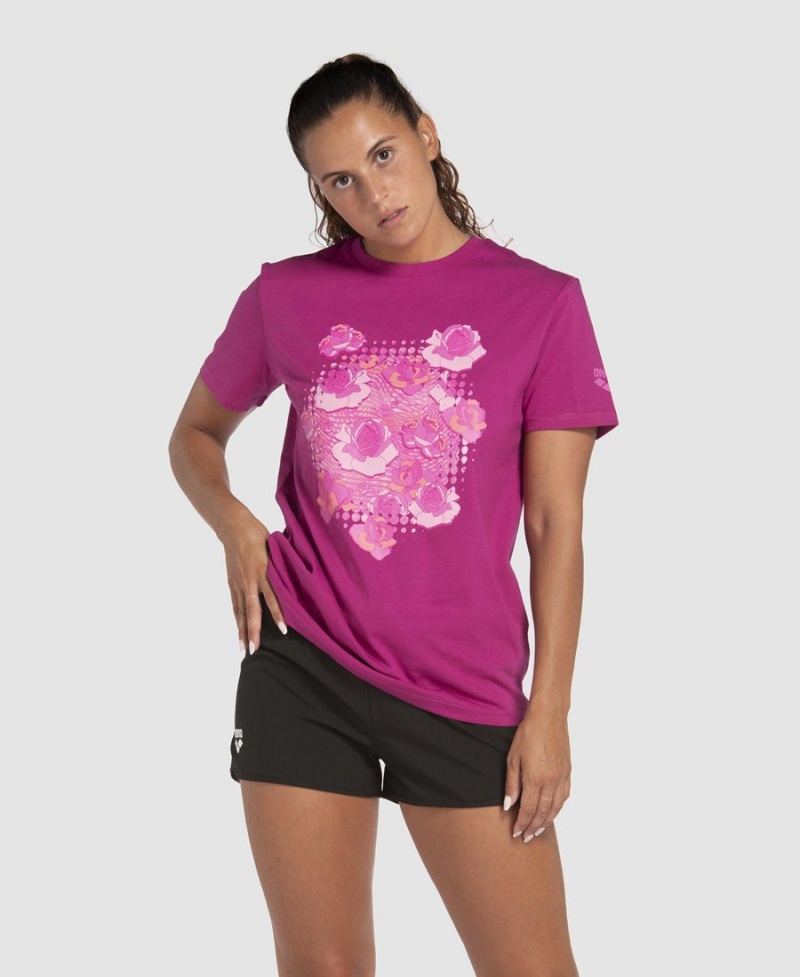 Arena Breast Cancer Awareness Kollektion T-Shirt Lila | LOF25S-552