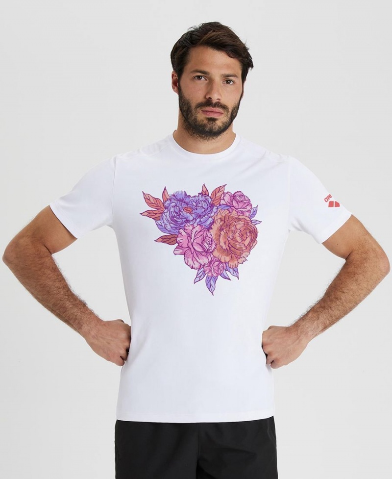 Arena Breast Cancer T-Shirt Weiß Rosa | QSL22V-730