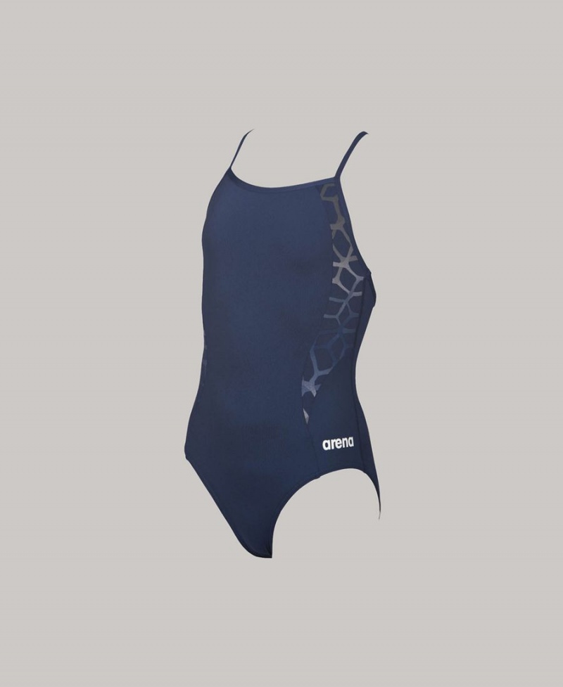 Arena Carbonite II Youth Light Drop Back Badeanzug Navy | GEE58E-163