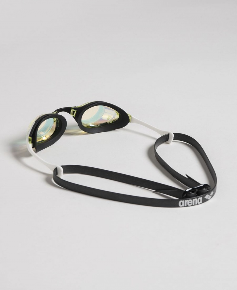 Arena Cobra Swipe Mirror Schwimmbrille Gelb Weiß | PGL24X-151