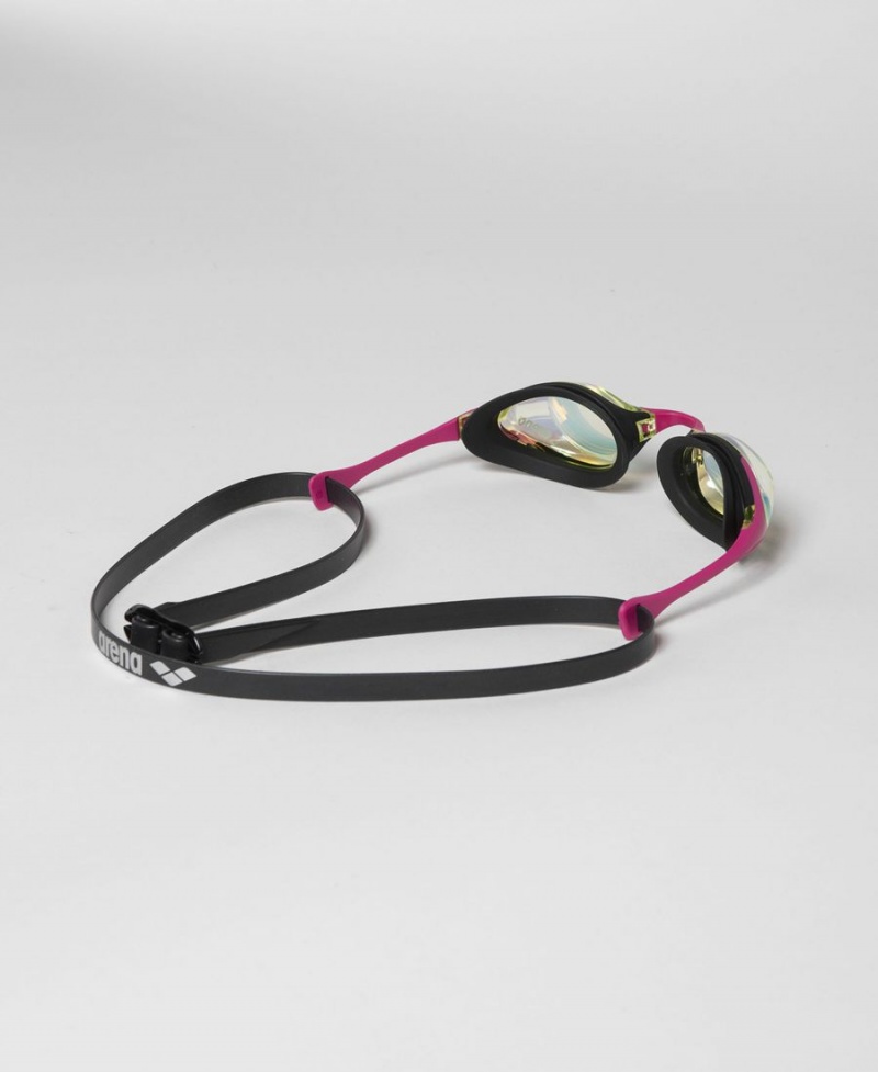 Arena Cobra Swipe Mirror Schwimmbrille Gelb Rosa | FBY99X-377