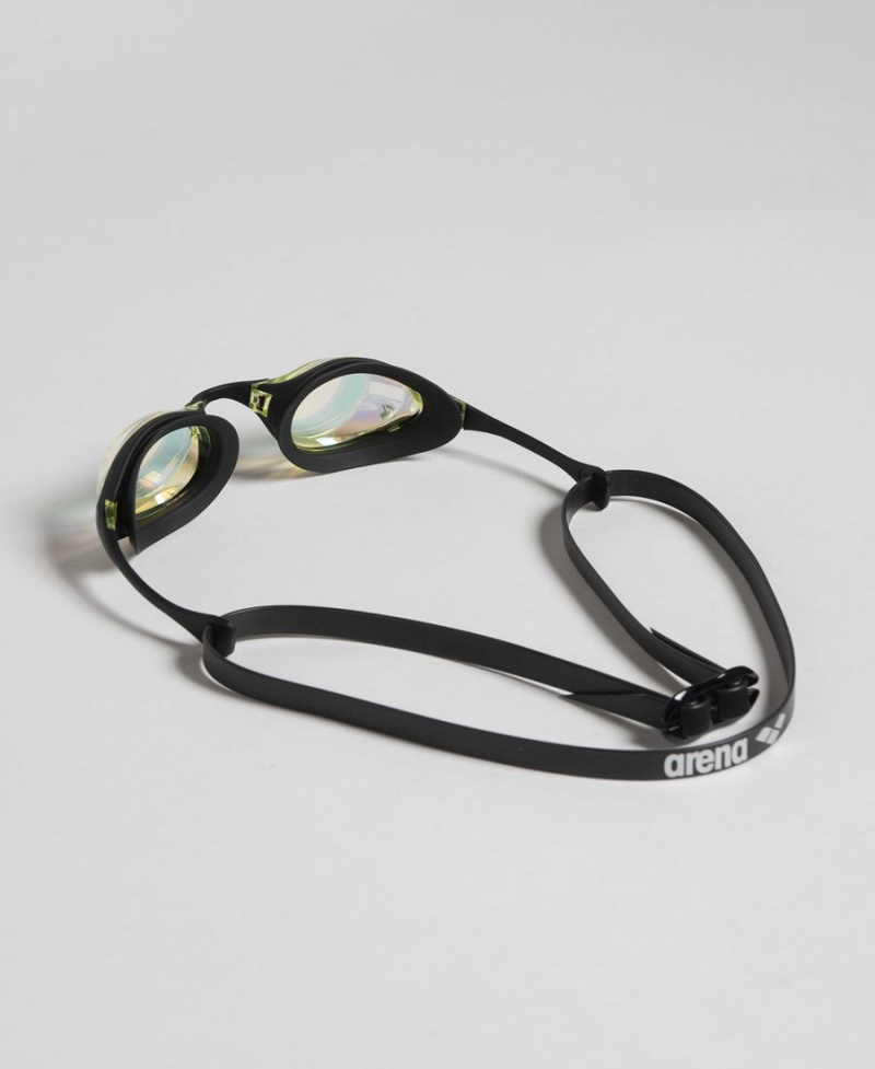 Arena Cobra Swipe Mirror Schwimmbrille Gelb Schwarz | SYR05X-144