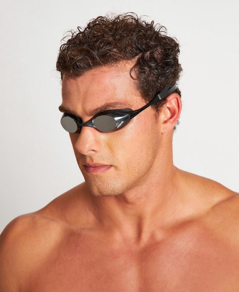 Arena Cobra Swipe Mirror Schwimmbrille Silber Schwarz | EZO70C-701