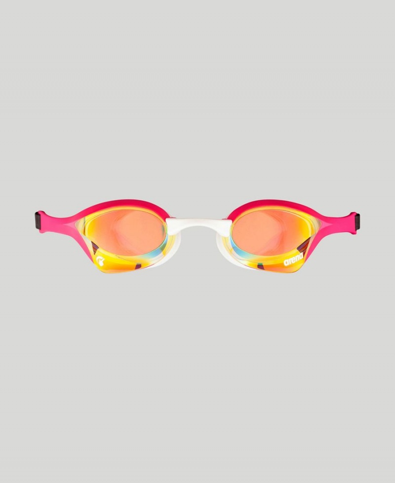 Arena Cobra Ultra Swipe Mirror Schwimmbrille Gelb Rosa | FXU03G-519