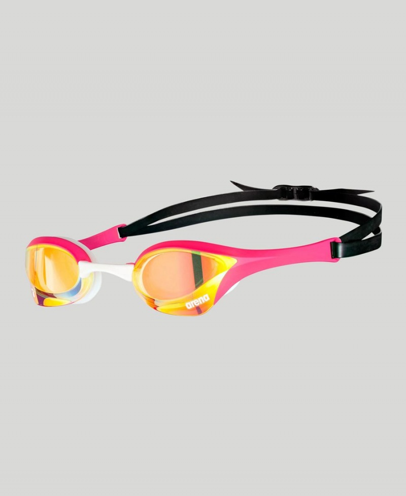 Arena Cobra Ultra Swipe Mirror Schwimmbrille Gelb Rosa | FXU03G-519