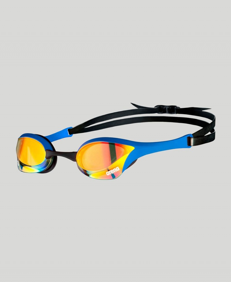 Arena Cobra Ultra Swipe Mirror Schwimmbrille Gelb Blau | HEH07O-451