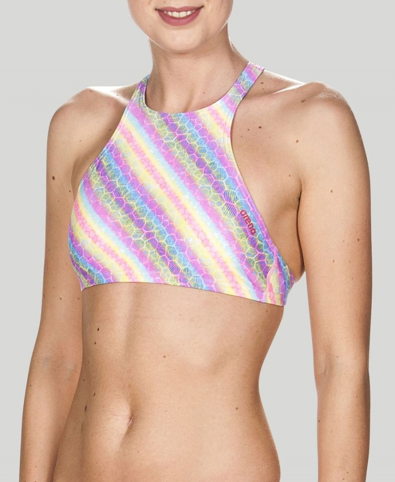 Arena Crop Think Bikinioberteil Lila Mehrfarbig | FPP53G-289