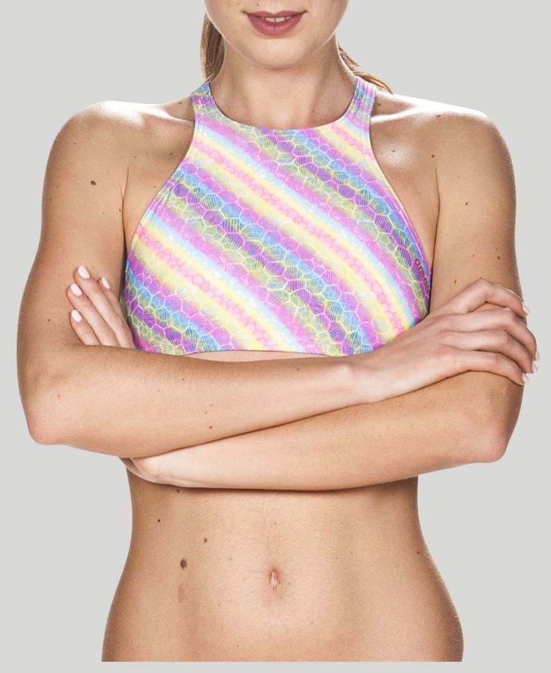 Arena Crop Think Bikinioberteil Lila Mehrfarbig | FPP53G-289