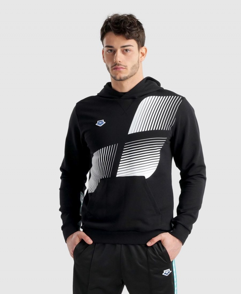 Arena Diamonds Solid Hoodie Schwarz Weiß | HVH72B-912