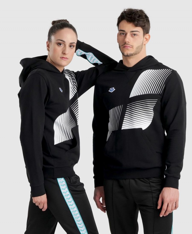 Arena Diamonds Solid Hoodie Schwarz Weiß | HVH72B-912