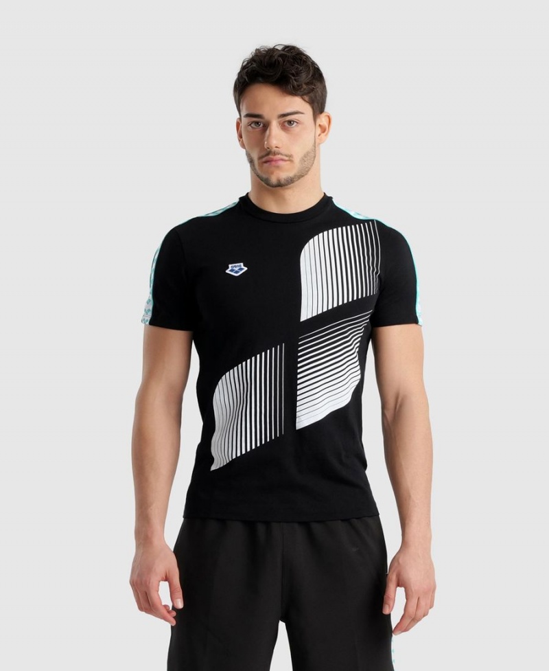 Arena Diamonds T-Shirt Schwarz Weiß | PAP70R-476