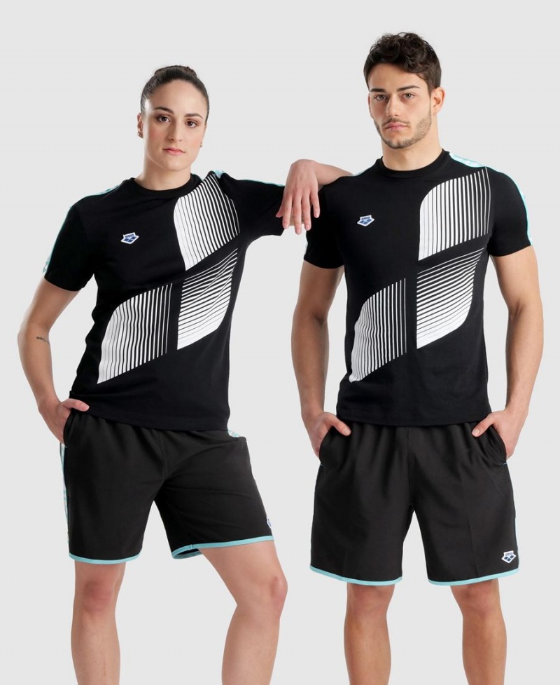 Arena Diamonds T-Shirt Schwarz Weiß | UXH24E-577