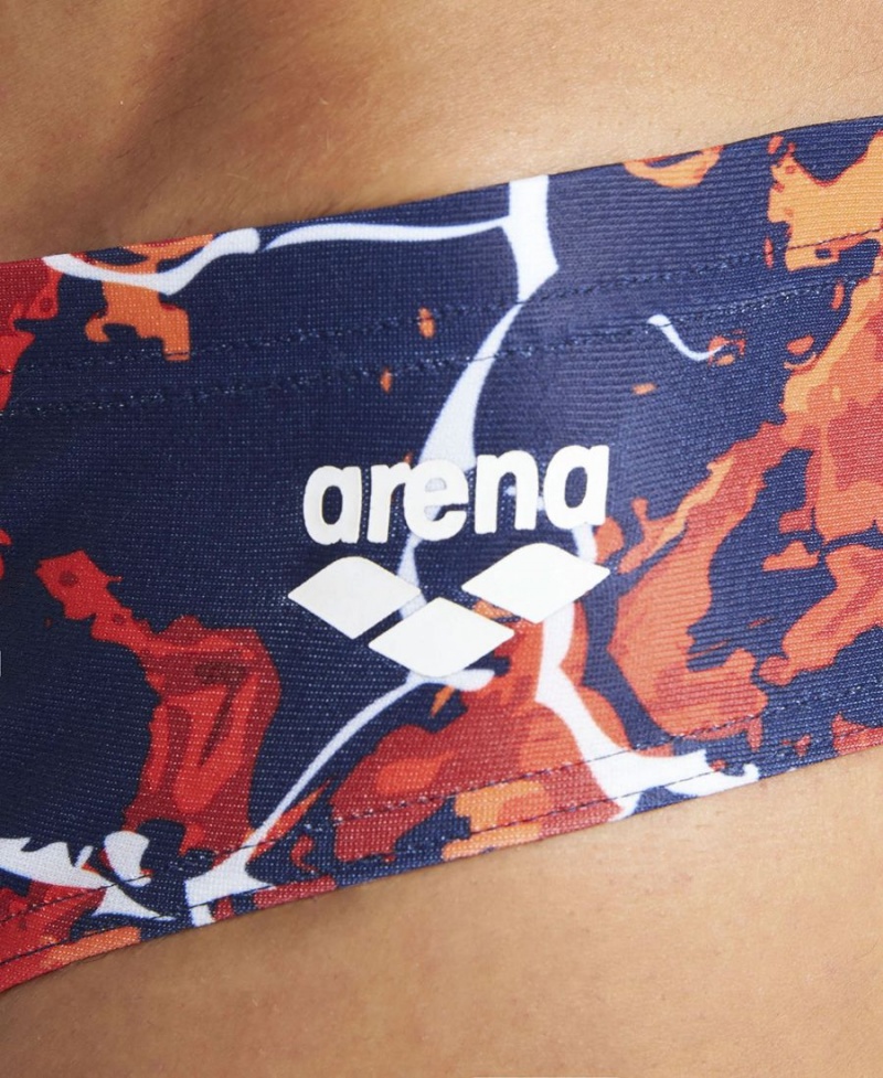 Arena Earth Texture Schwimmhose Navy Rot Mehrfarbig | YLV67R-435