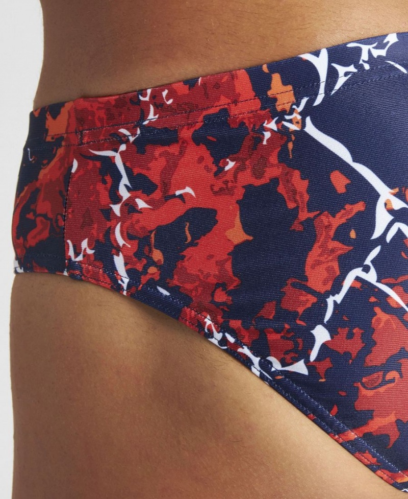 Arena Earth Texture Schwimmhose Navy Rot Mehrfarbig | YLV67R-435