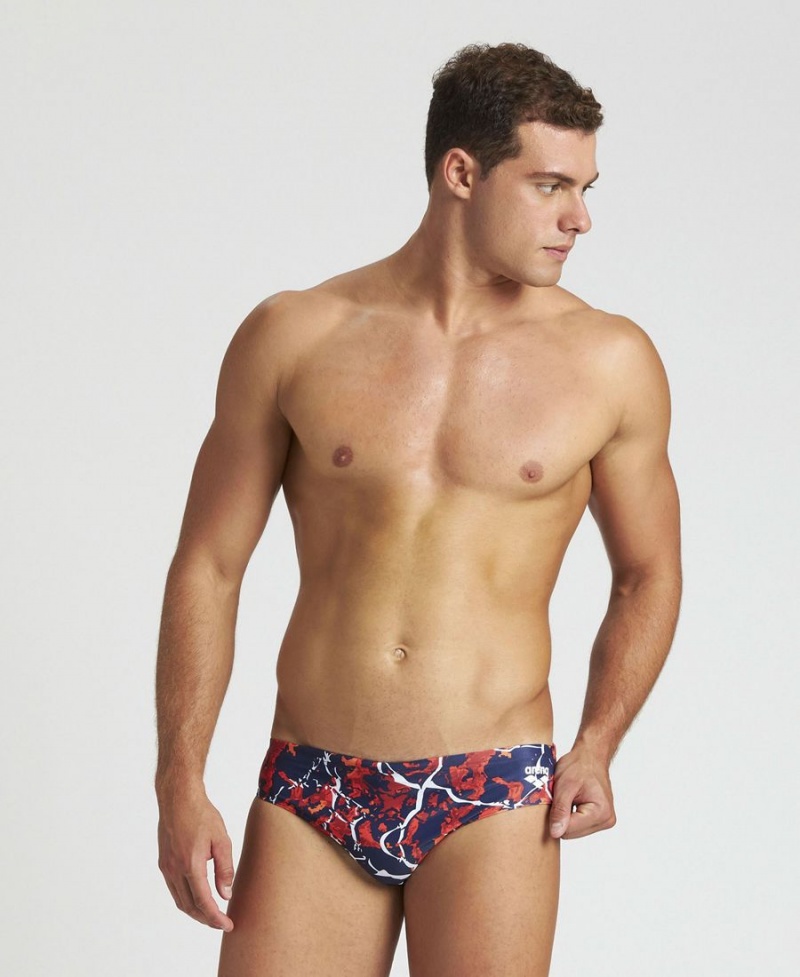 Arena Earth Texture Schwimmhose Navy Rot Mehrfarbig | YLV67R-435