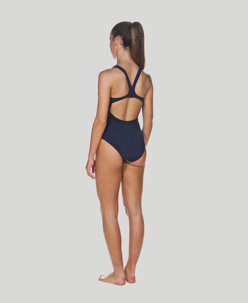 Arena Engineered Swim Pro Back Badeanzug Grün Navy | JIX79Q-349