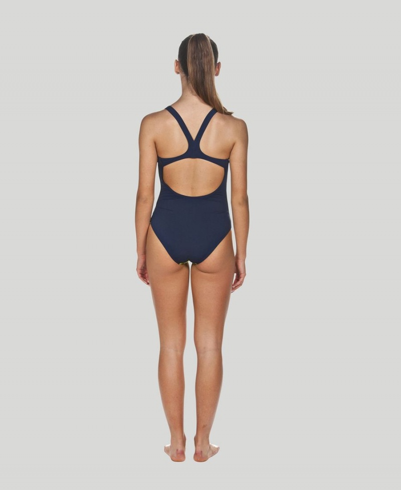 Arena Engineered Swim Pro Back Badeanzug Grün Navy | JIX79Q-349