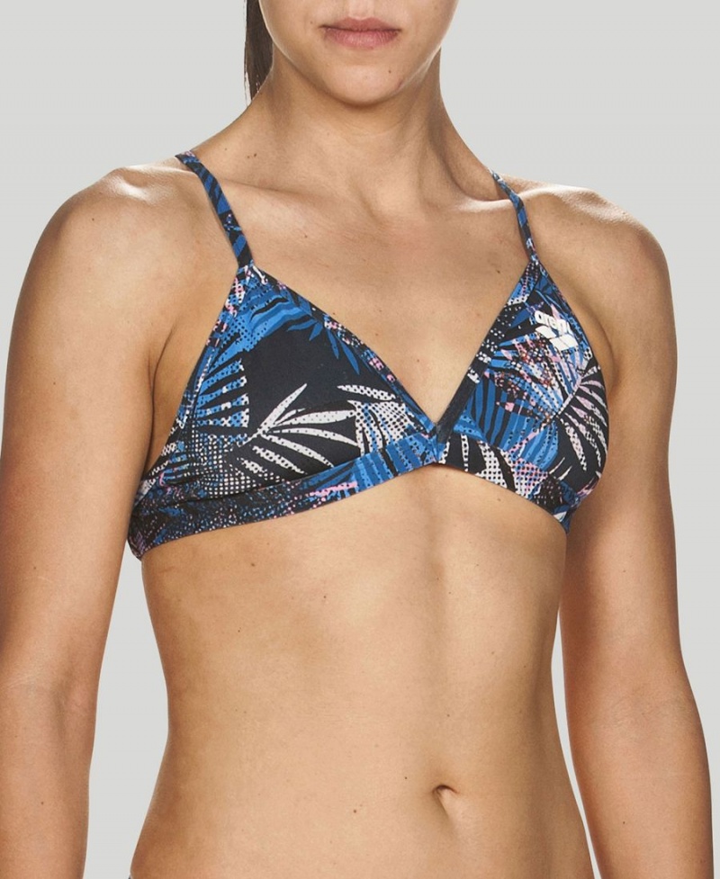 Arena Floral Allover Tie Back Bikinioberteil Navy Mehrfarbig | CME35W-669