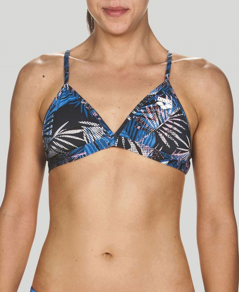 Arena Floral Allover Tie Back Bikinioberteil Navy Mehrfarbig | CME35W-669