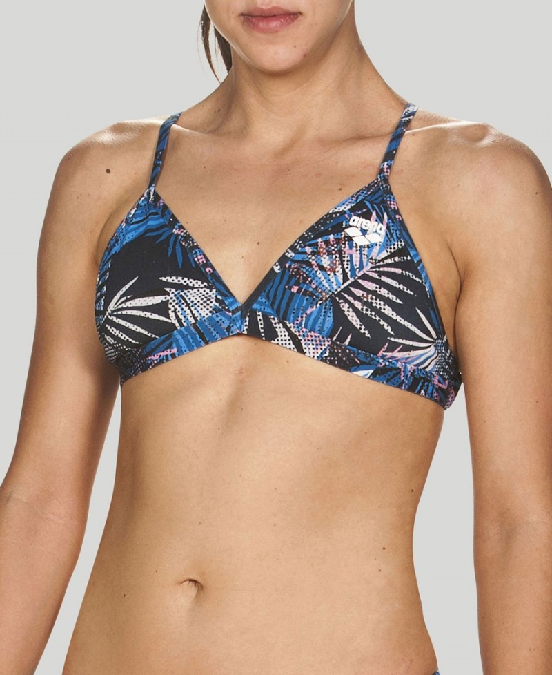 Arena Floral Allover Tie Back Bikinioberteil Navy Mehrfarbig | CME35W-669