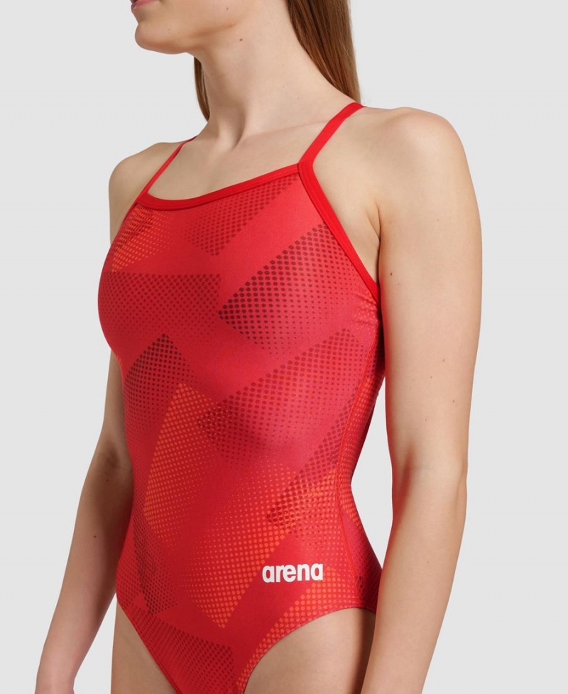 Arena Halftone Lightdrop Back Badeanzug Rot | VBP96M-045