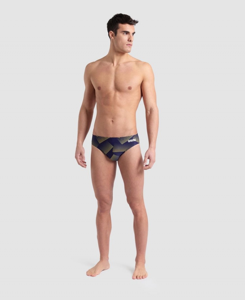 Arena Halftone Schwimmhose Navy Gelb | WCE39L-559