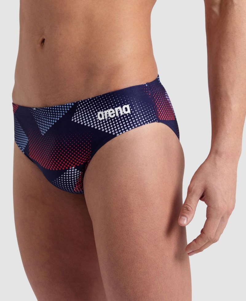 Arena Halftone Schwimmhose Rot Weiß Blau | YFE58T-786