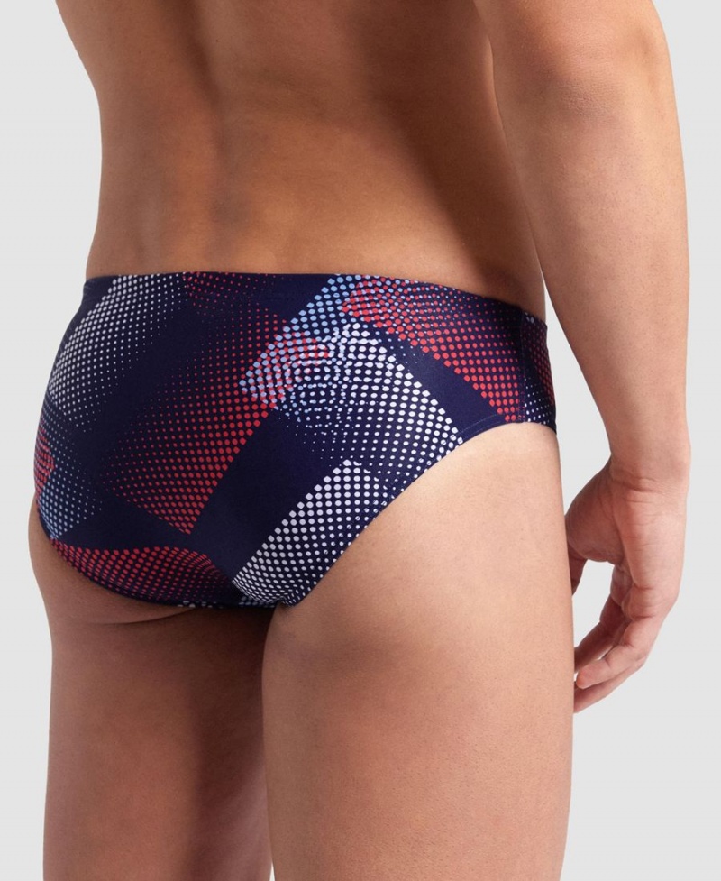 Arena Halftone Schwimmhose Rot Weiß Blau | YFE58T-786