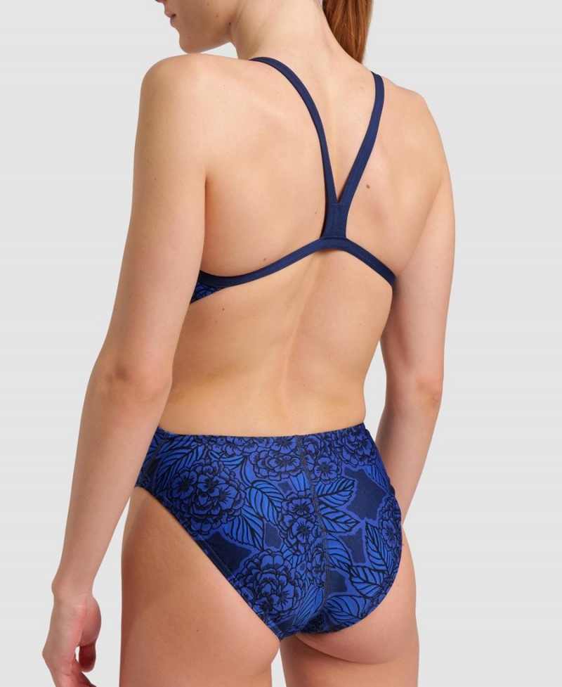 Arena Hydrangea Bouquet Challenge Back Badeanzug Navy | XFM33K-548