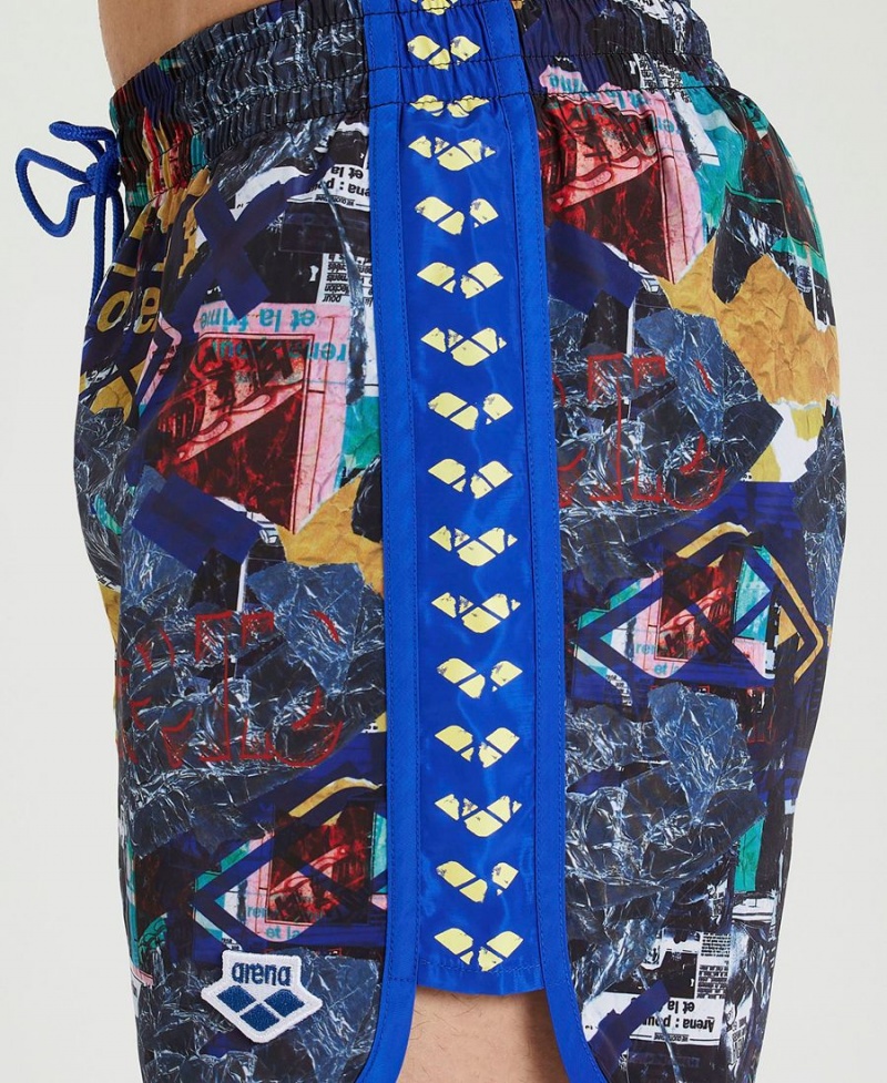 Arena Icons Allover Print Beach Kurze Hose Blau Mehrfarbig | THA44H-201