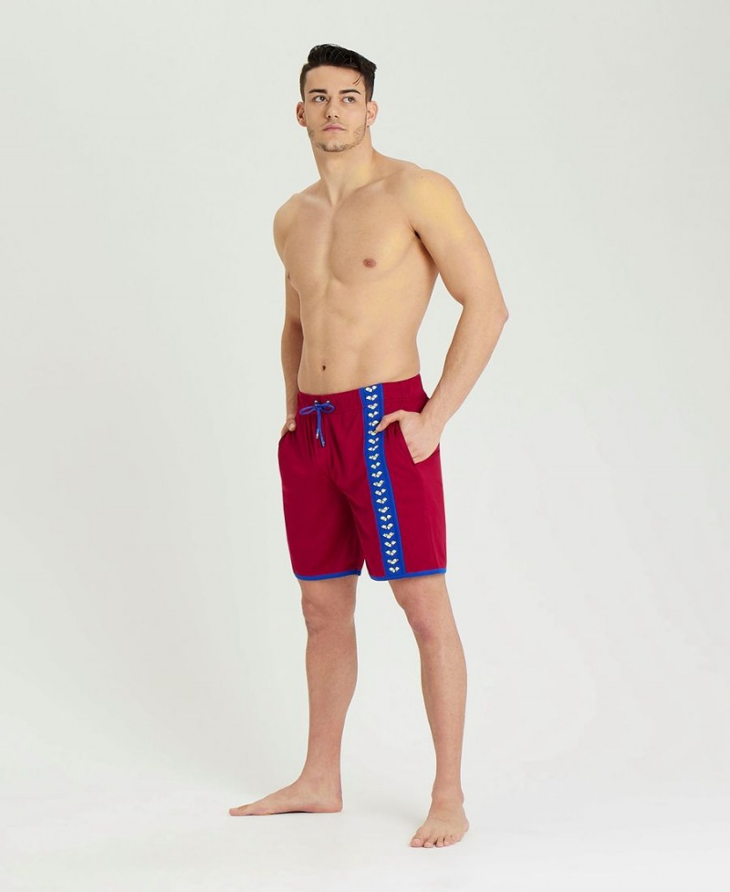 Arena Icons Beach Bermuda Kurze Hose Bordeaux Blau | XNP10W-832