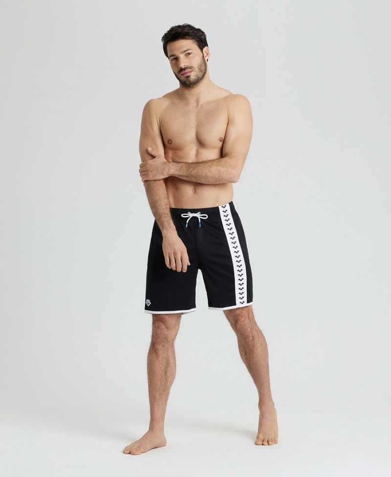 Arena Icons Beach Bermuda Kurze Hose Schwarz Weiß | QKU08P-818