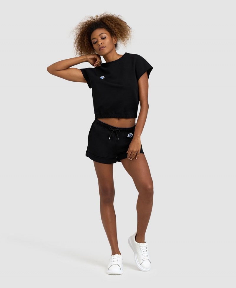 Arena Icons Crop T-Shirt Schwarz | JQN01X-824