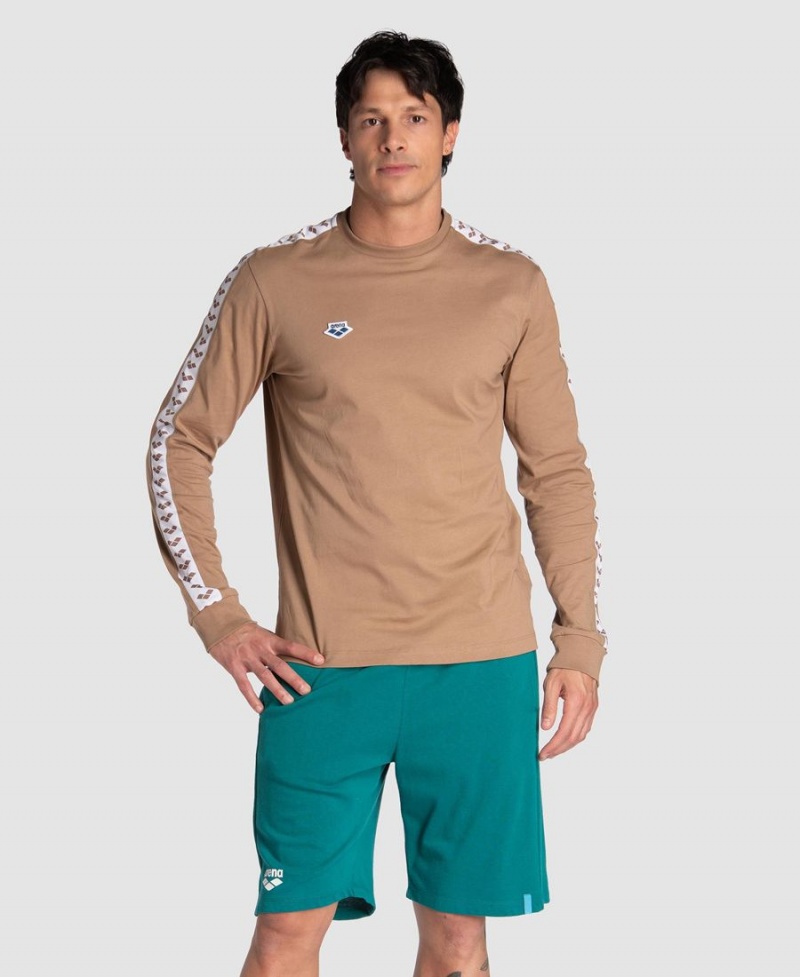 Arena Icons Long Sleeve T-Shirt Khaki Weiß | QII52S-561