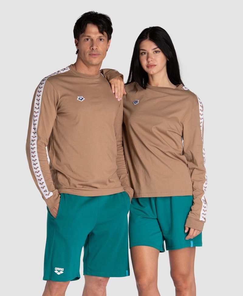 Arena Icons Long Sleeve T-Shirt Khaki Weiß | QII52S-561