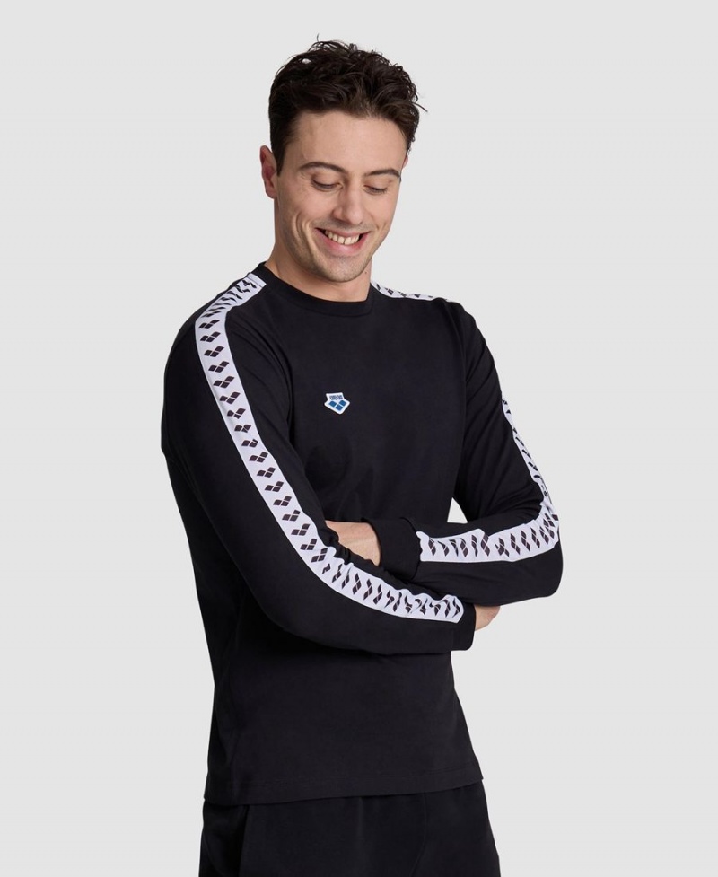 Arena Icons Long Sleeve T-Shirt Schwarz Weiß | LEW42I-328