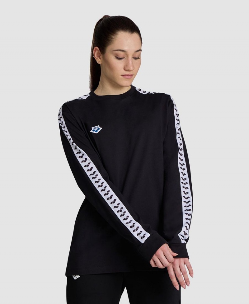 Arena Icons Long Sleeve T-Shirt Schwarz Weiß | LEW42I-328