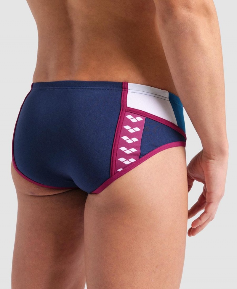 Arena Icons Panels Schwimmhose Navy Blau Weiß | HRU10J-324